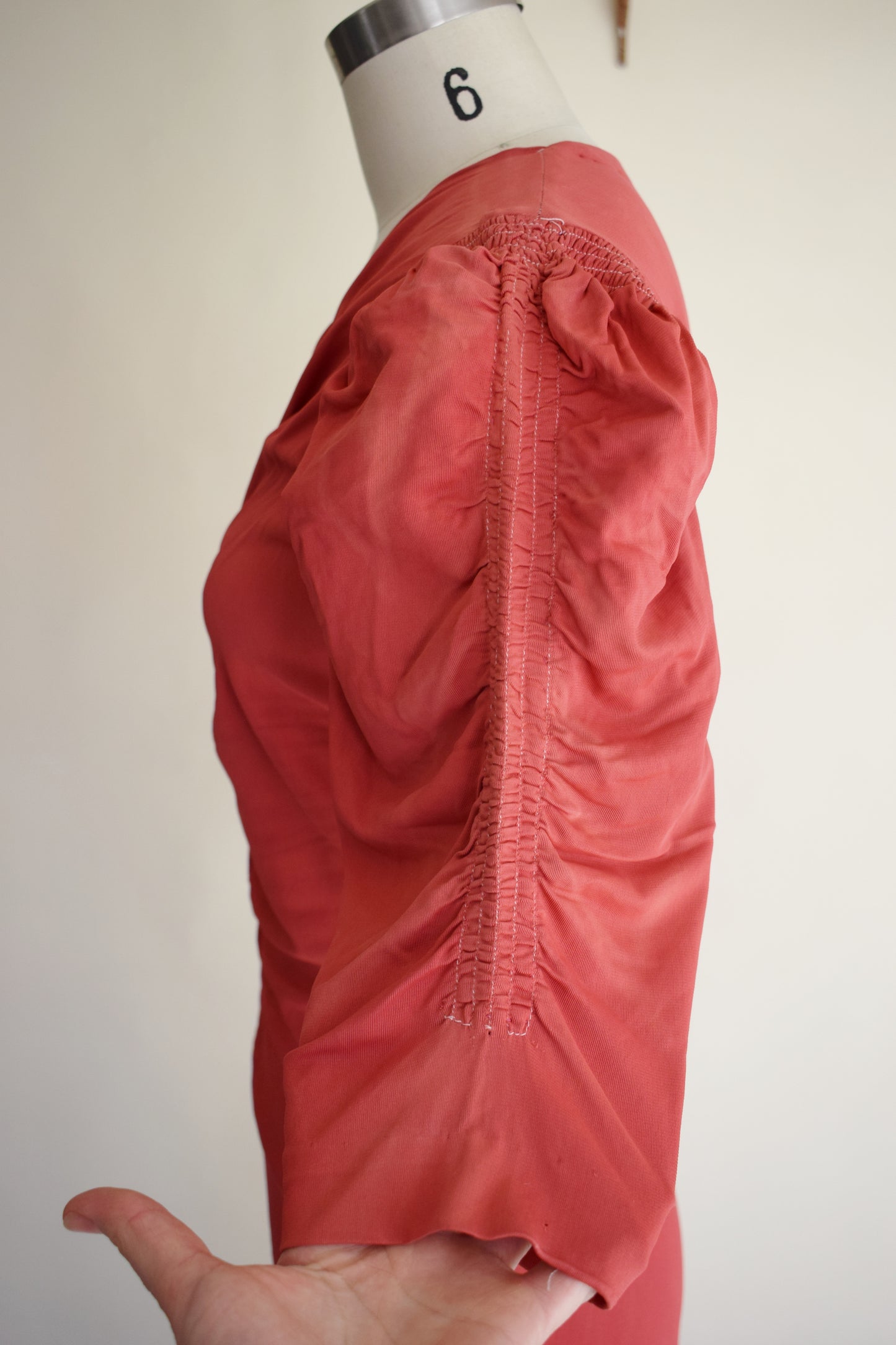 1940s Mauve Zip-front Dressing Gown