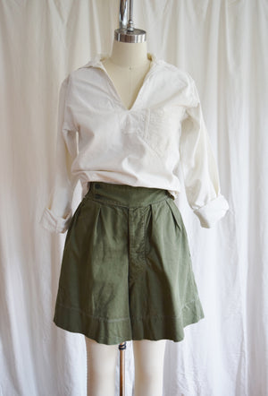 Early 20th Century Navy-Issue White Canvas Shirt