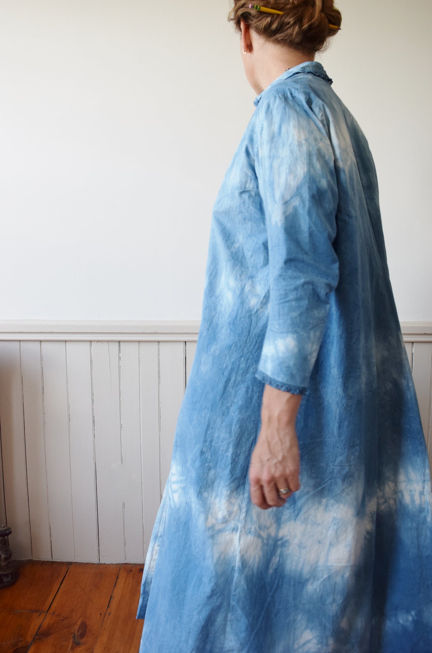 Indigo Dyed Cloud Dress | Antique| S/M