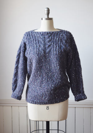Vintage Hand Knit Lavender Sweater | S/M