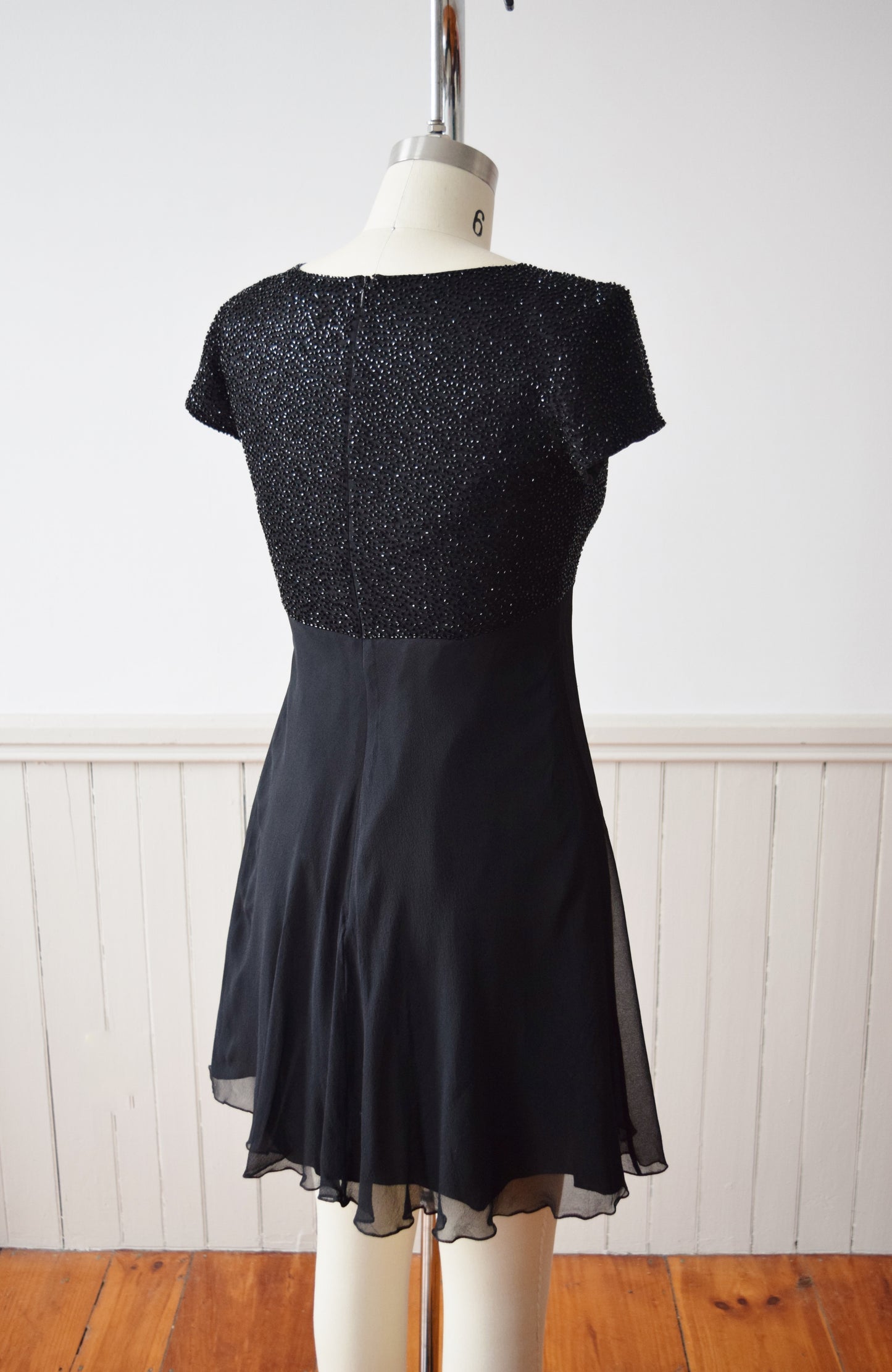 The Ultimate 90s Mini Dress | 1990s Vintage Black Silk Dress | XS/S