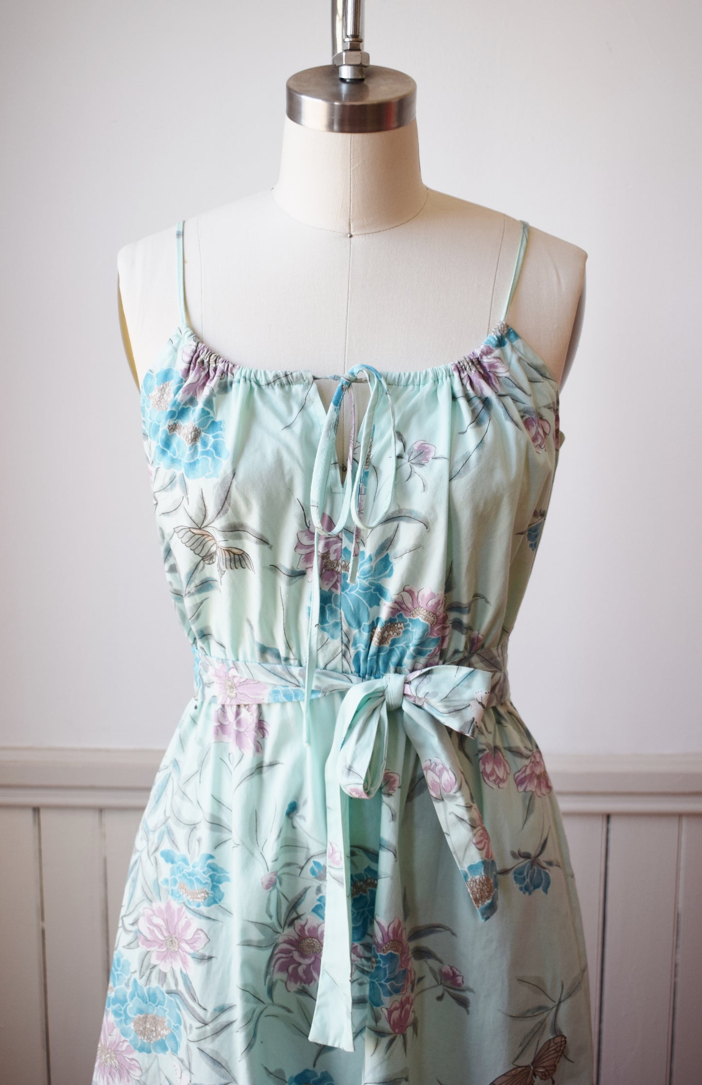 1970s Butterfly Print Cotton Sun Dress | XS/S
