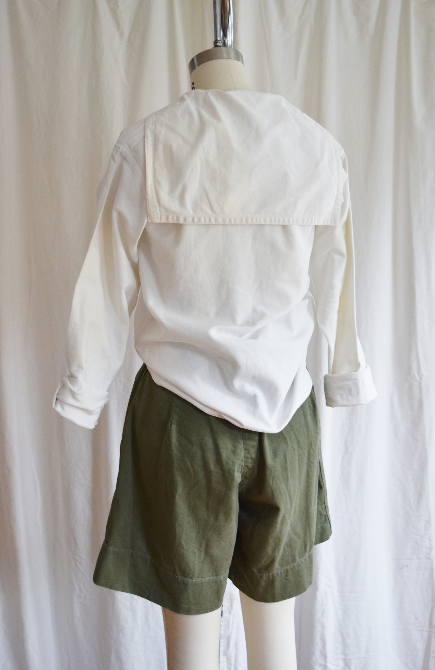 Early 20th Century Navy-Issue White Canvas Shirt