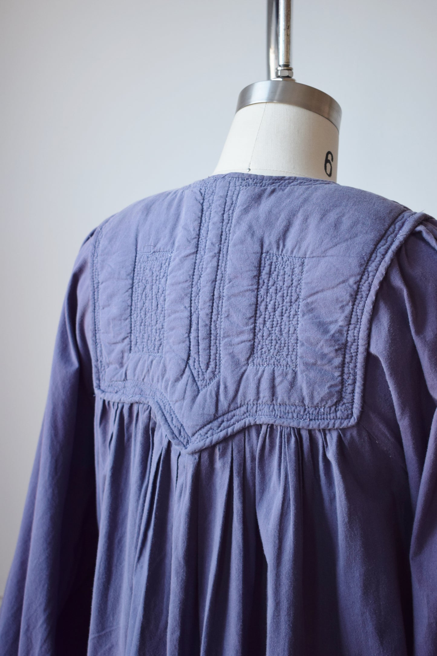 70s Lavender Indian Cotton Dress | S