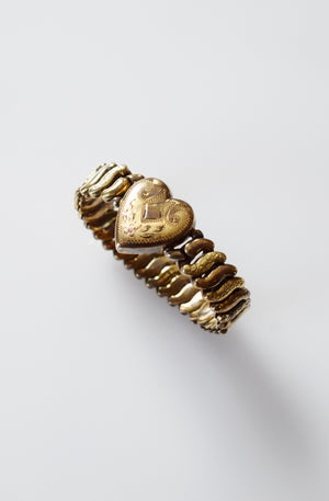 Vintage Gold Sweetheart Bracelet | Center Diamond Shape