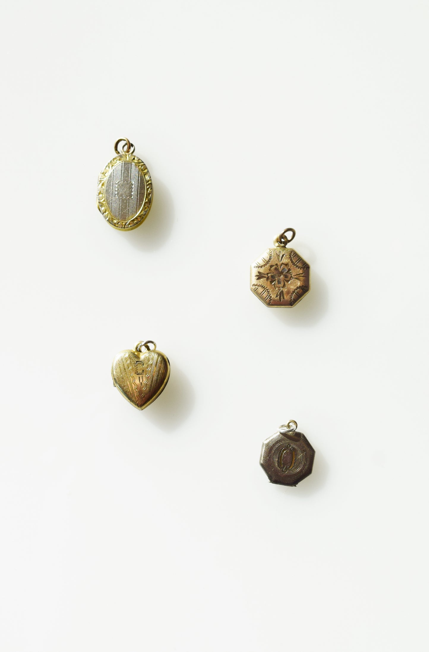 4 Tiny Antique Lockets - U Pick!