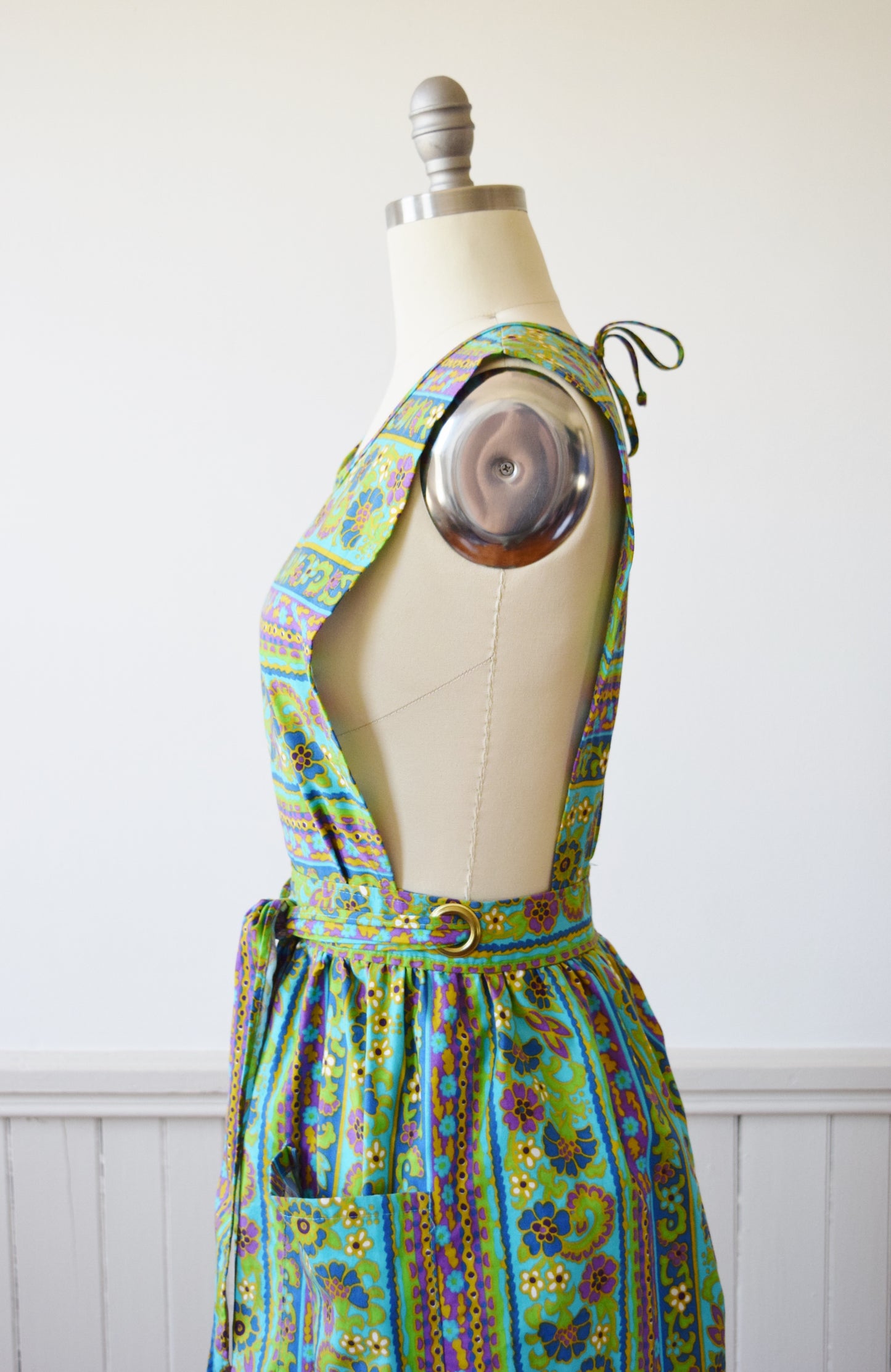 Pinafore Wrap Dress | 1970s | S/M