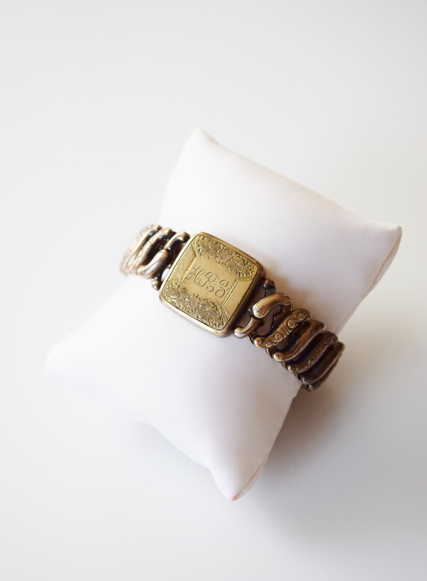 Antique Expandable Sweetheart Bracelet with Monogram