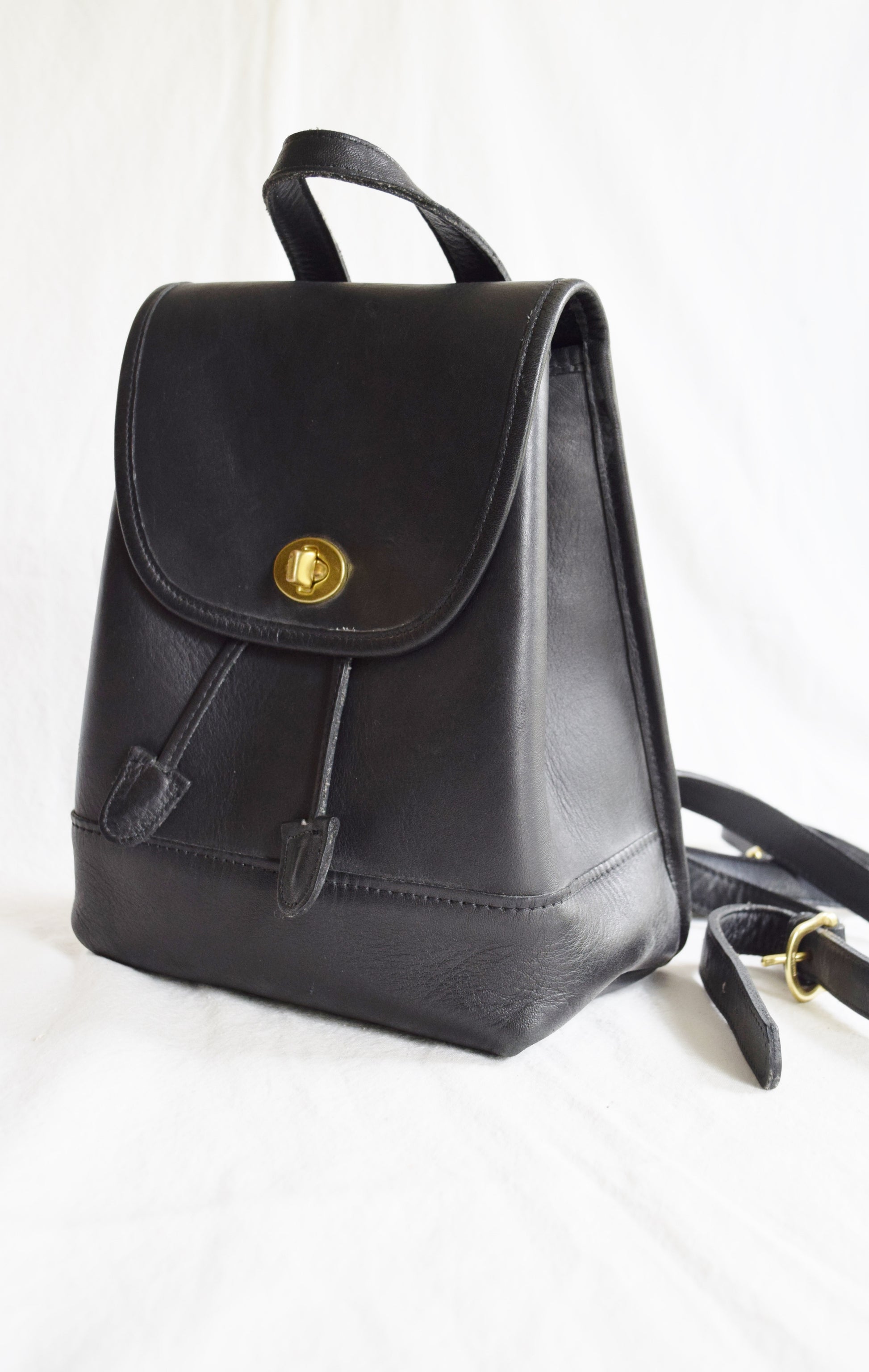 1990s Coach Mini Backpack in Black
