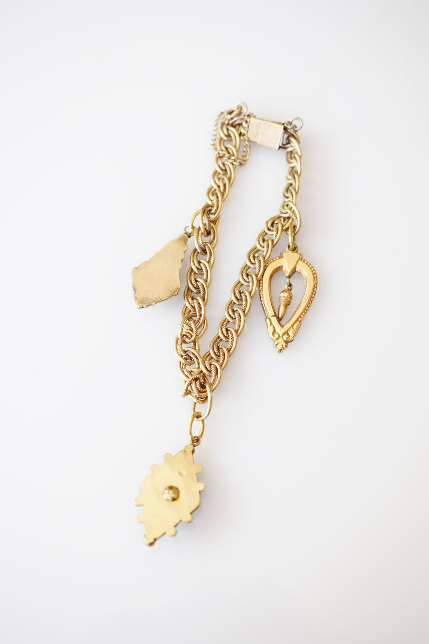 Vintage Gold-fill Curb Link Charm Bracelet by Winard