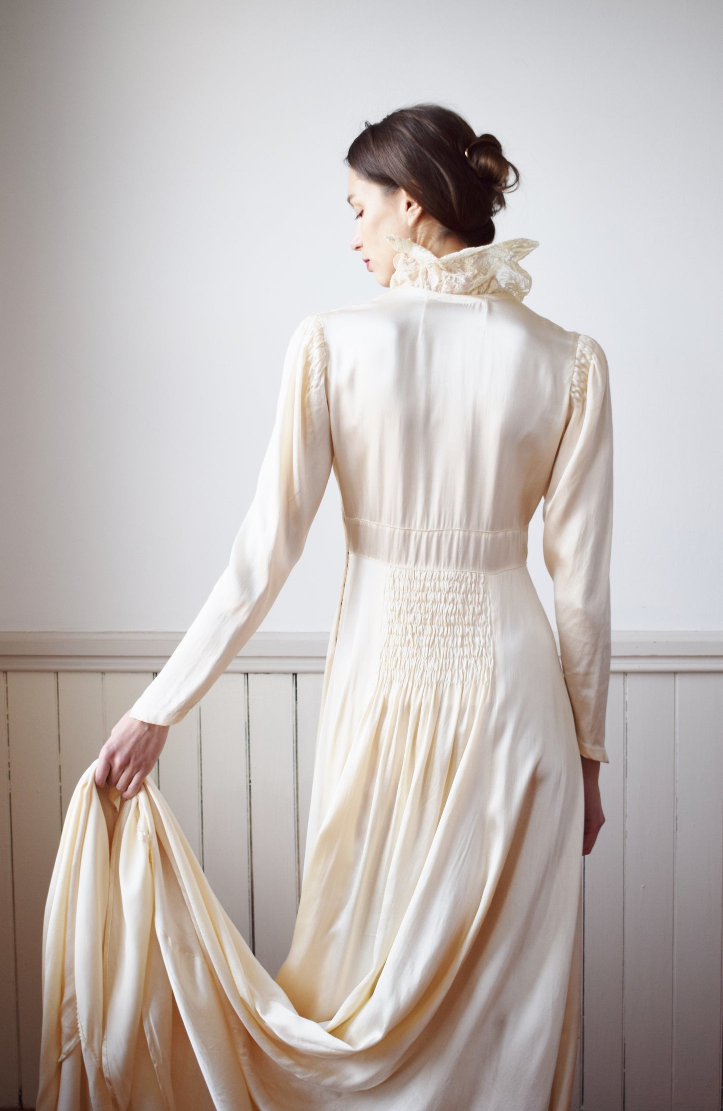 1930s Silk Satin Wedding Gown | S/M