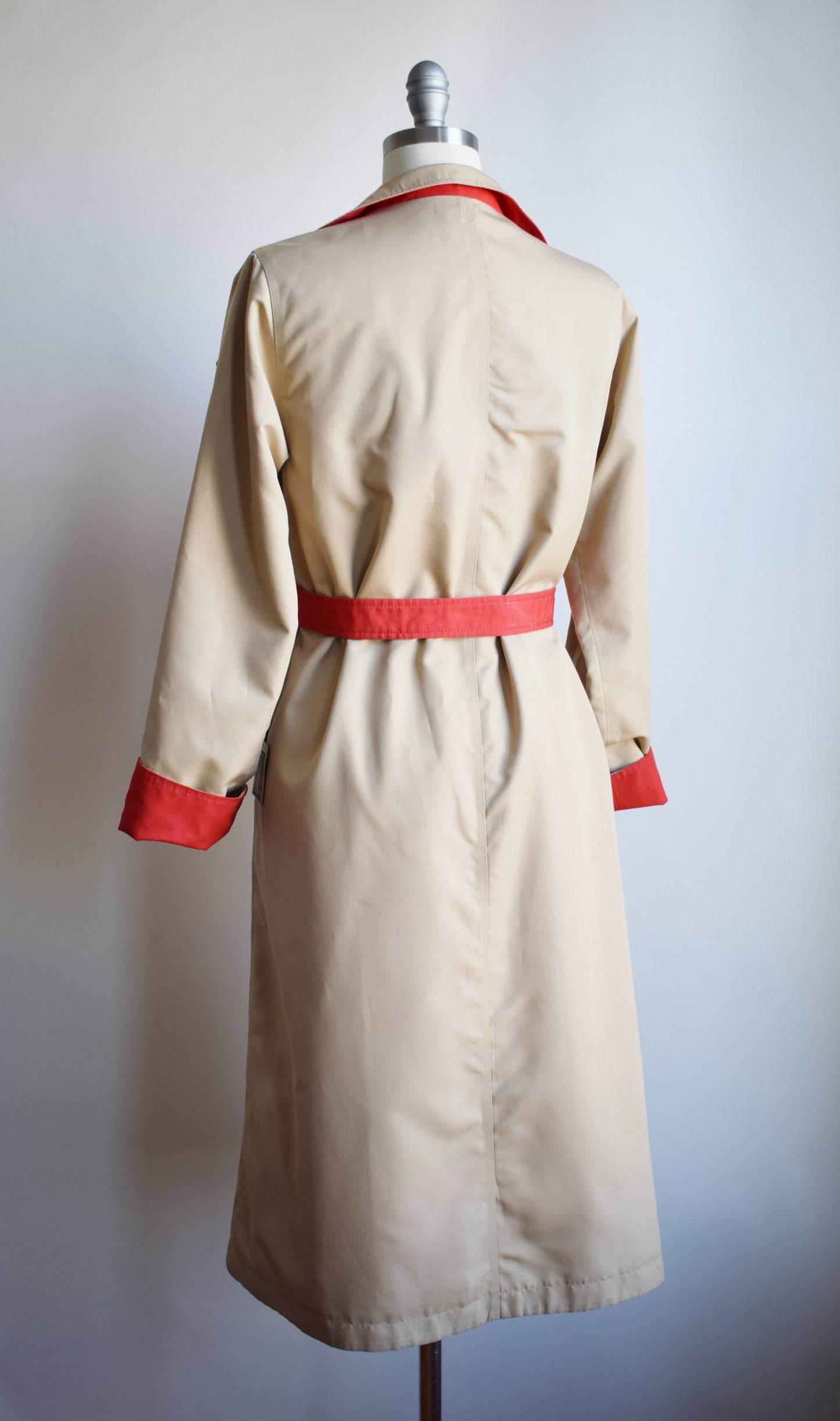 Vintage Khaki/Red Hot Reversible Trench | S/M