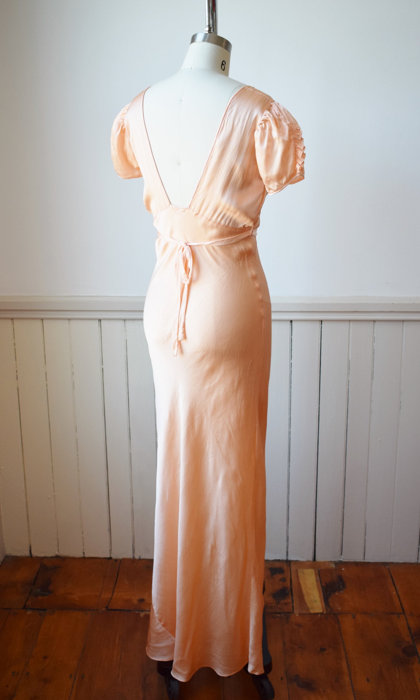 1930s Silk Puff Sleeve Nightgown Dress | XS/S