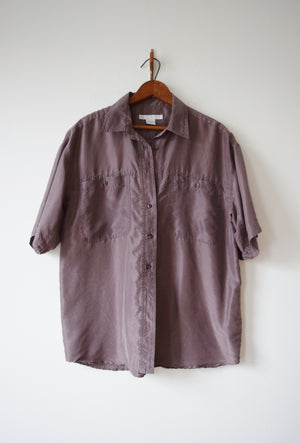 Grape Purple Silk Top | L