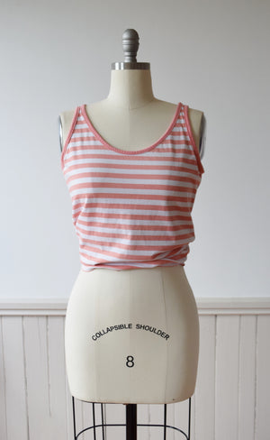 Pink Striped Boxy Tank by Esprit | 1980s | S