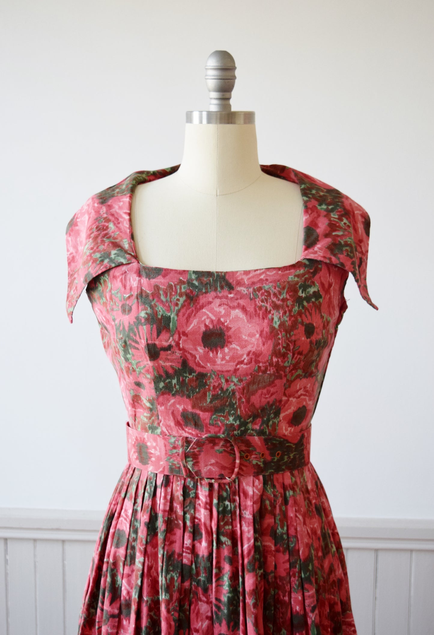 1950s Poppy Print Dress | M
