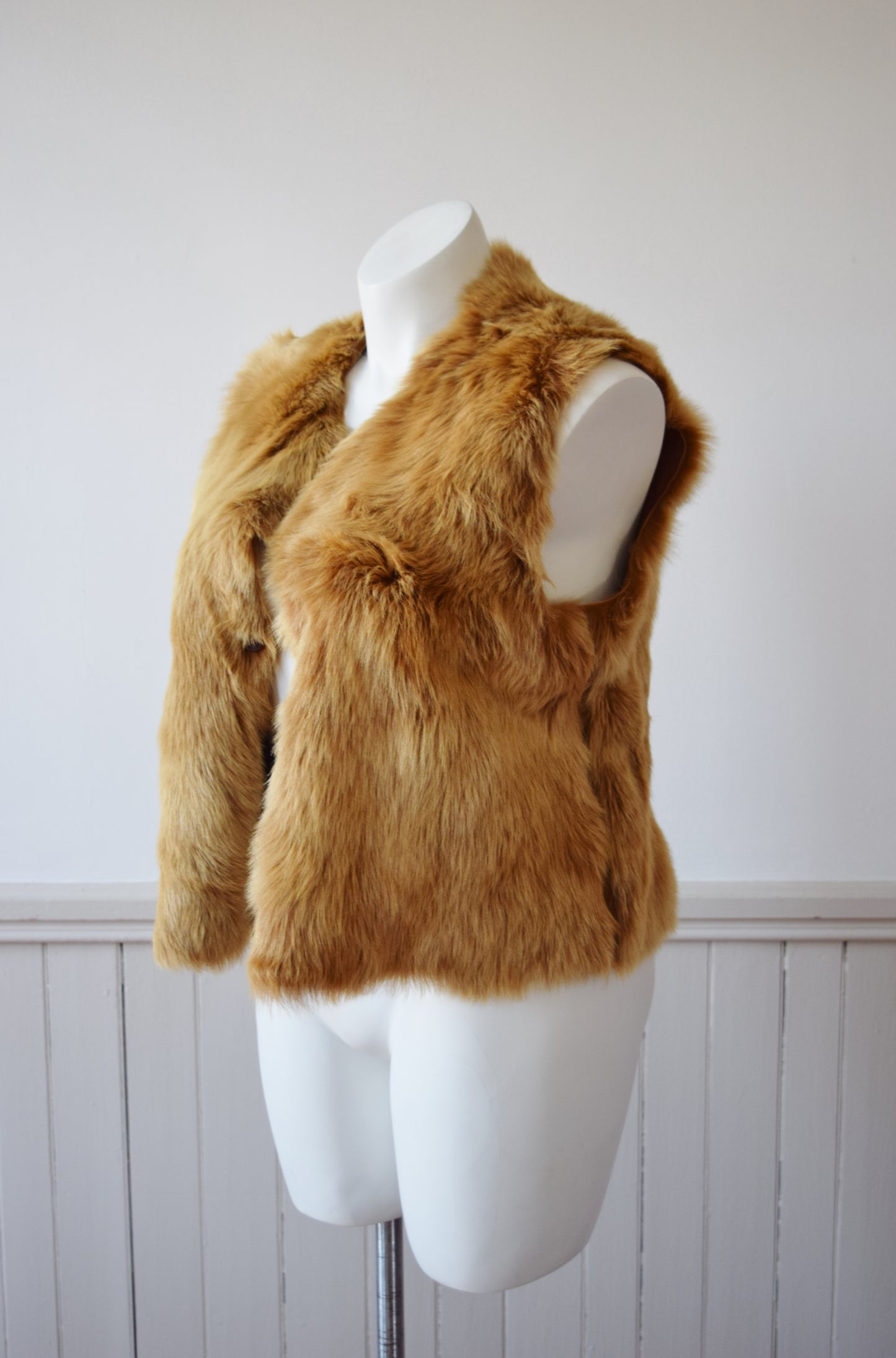 Vintage Reversible Fox Fur/Suede Vest | L