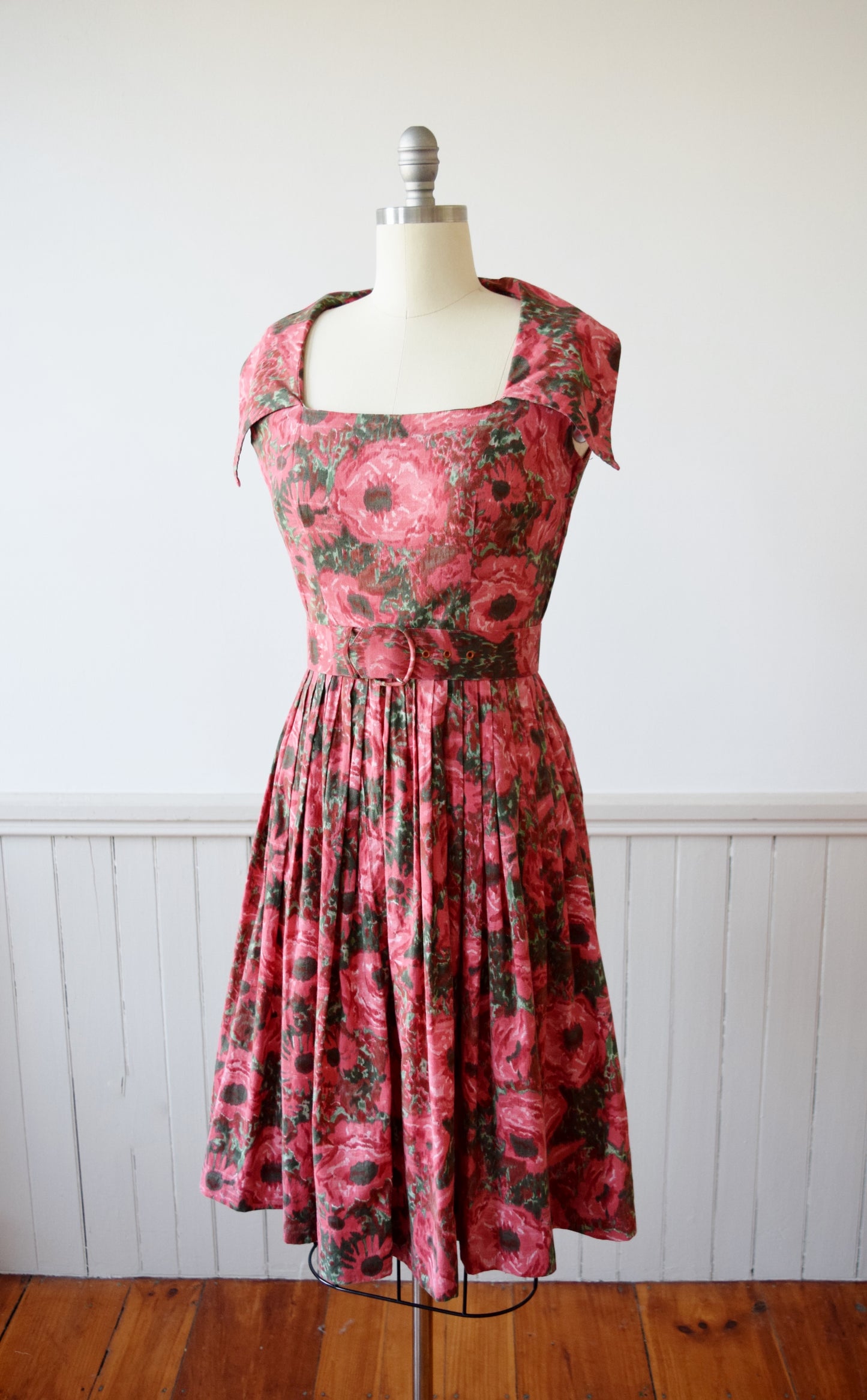 1950s Poppy Print Dress | M