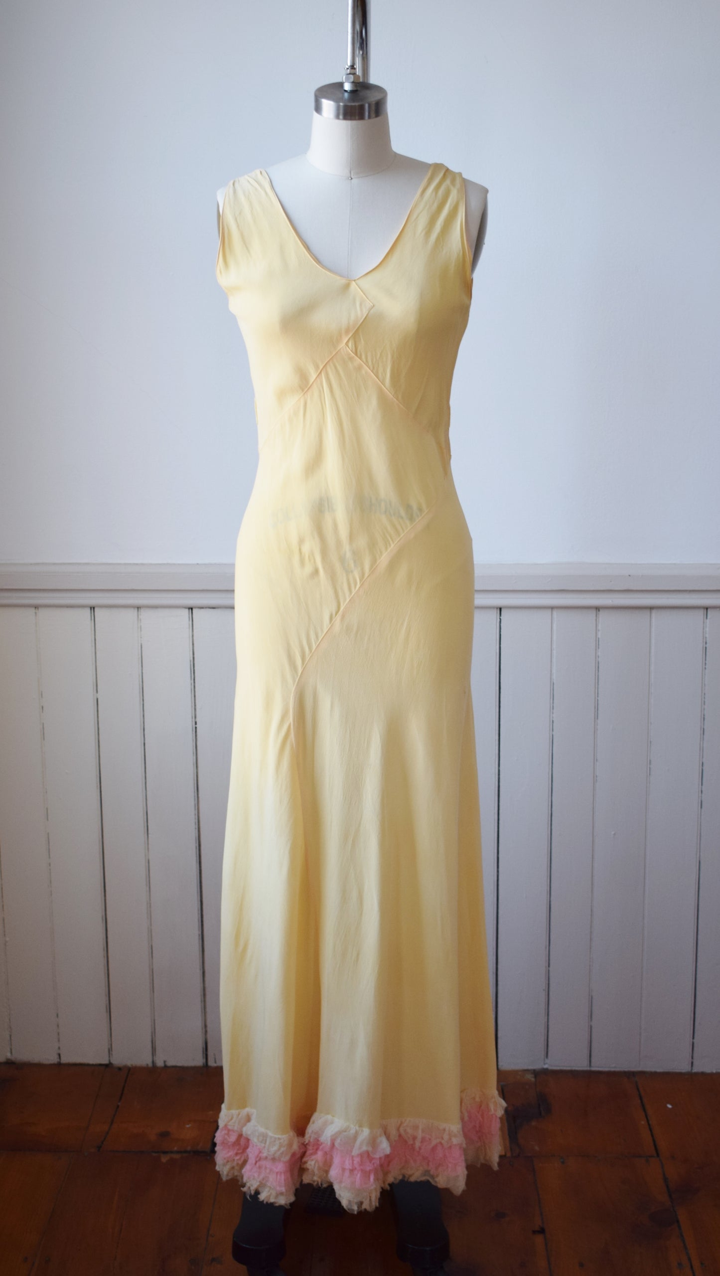 1930s Yellow Rayon Gown with Bolero | S | wounded bird