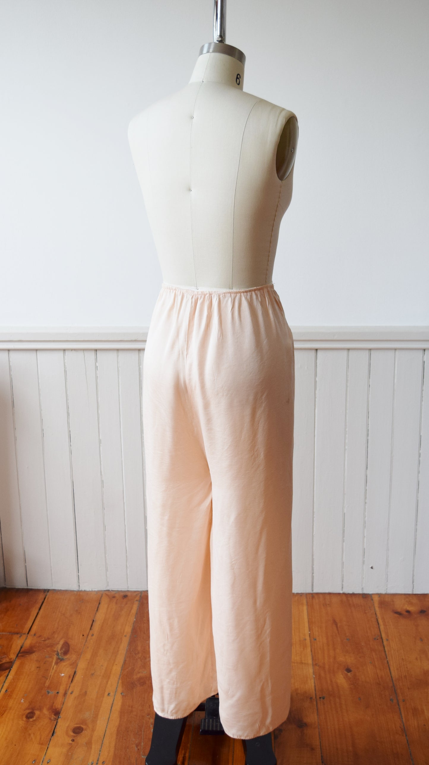 Silk Pajama Set | Top + Wide Leg Pants | 1940s | S/M