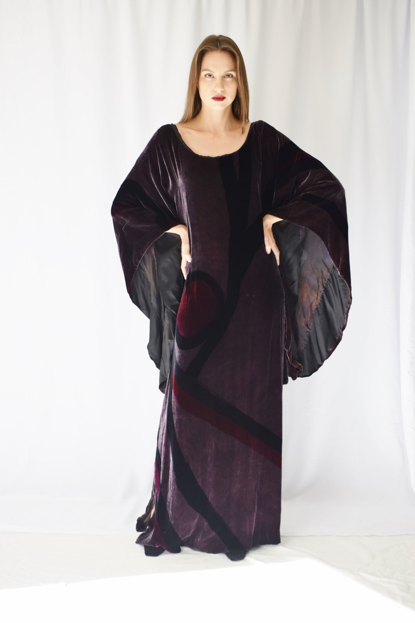 Vintage Velvet Caftan Gown | OS