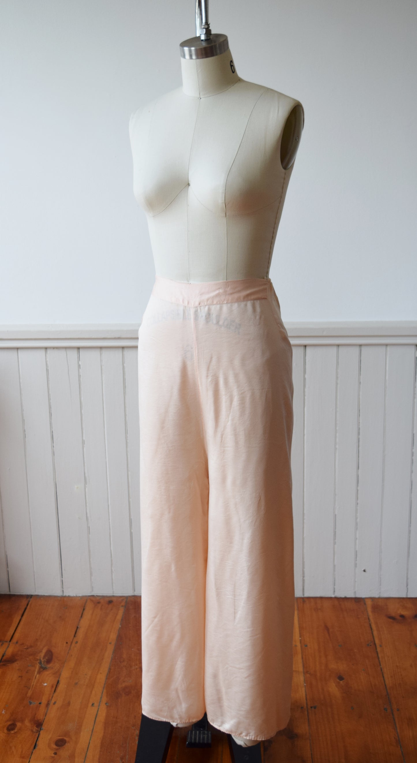 Silk Pajama Set | Top + Wide Leg Pants | 1940s | S/M