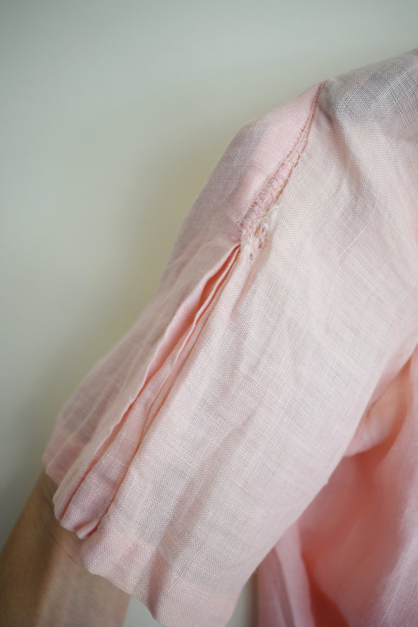1950s Pink Linen Top with Zipper