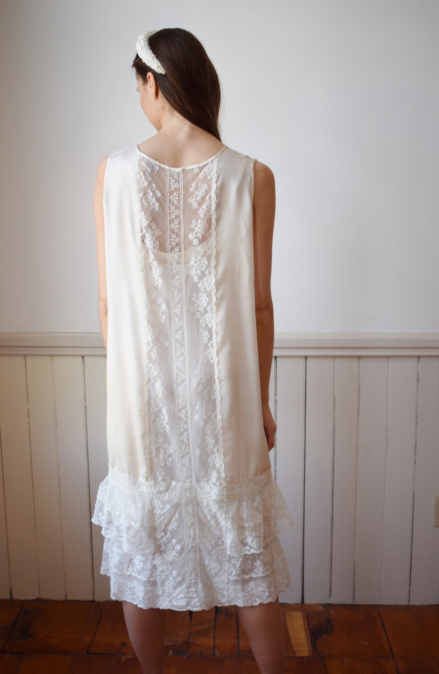 1920s Silk and Lace Gown | S/M