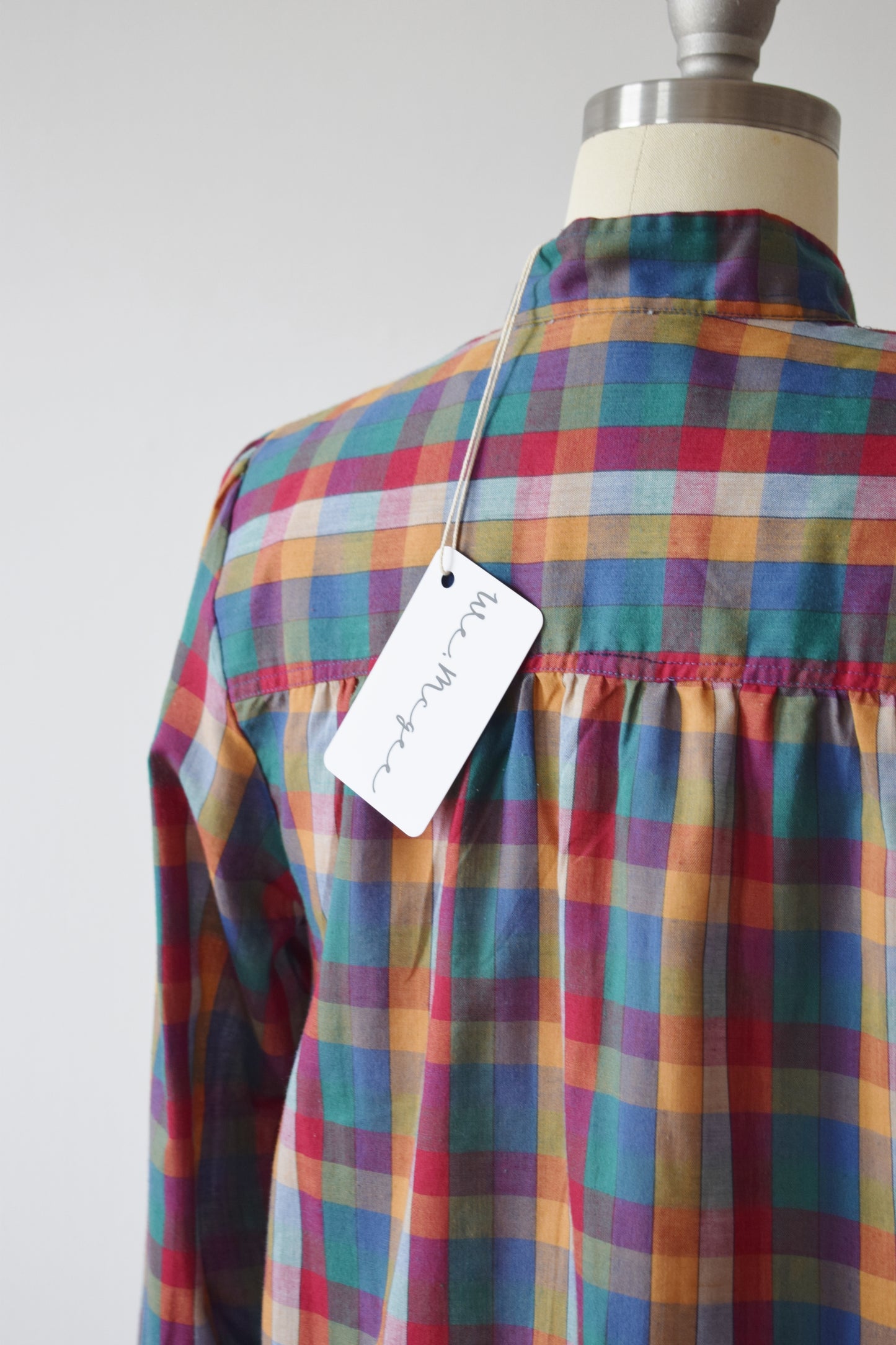 Multi-Colored Gingham Top | 1970s | M