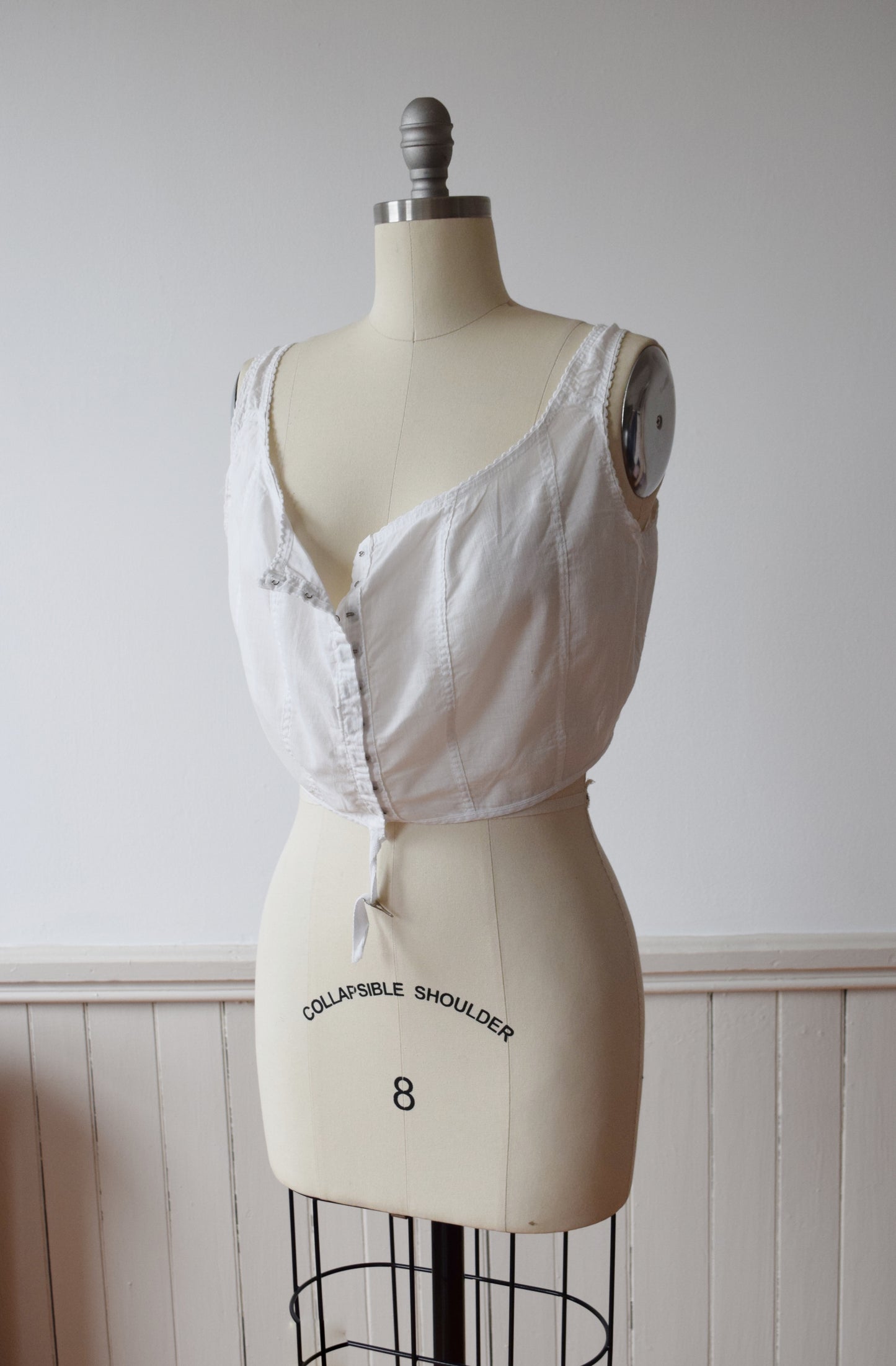 Edwardian Corset Cover | Cropped Camisole | L