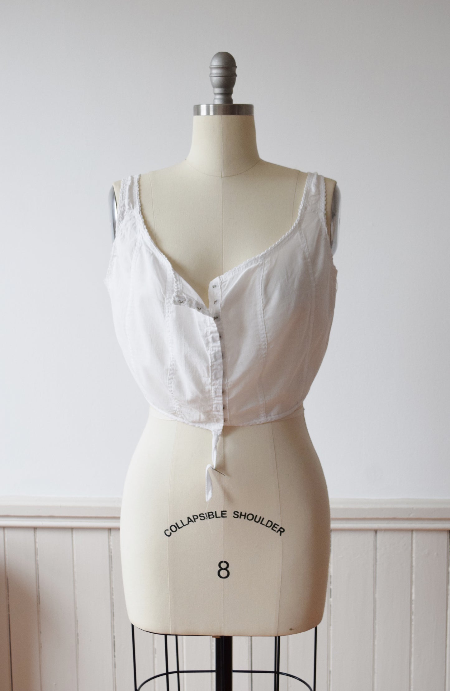 Edwardian Corset Cover | Cropped Camisole | L