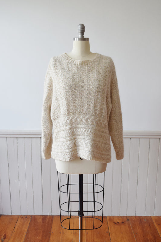 Vintage Handknit Mohair Blend Sweater | M/L