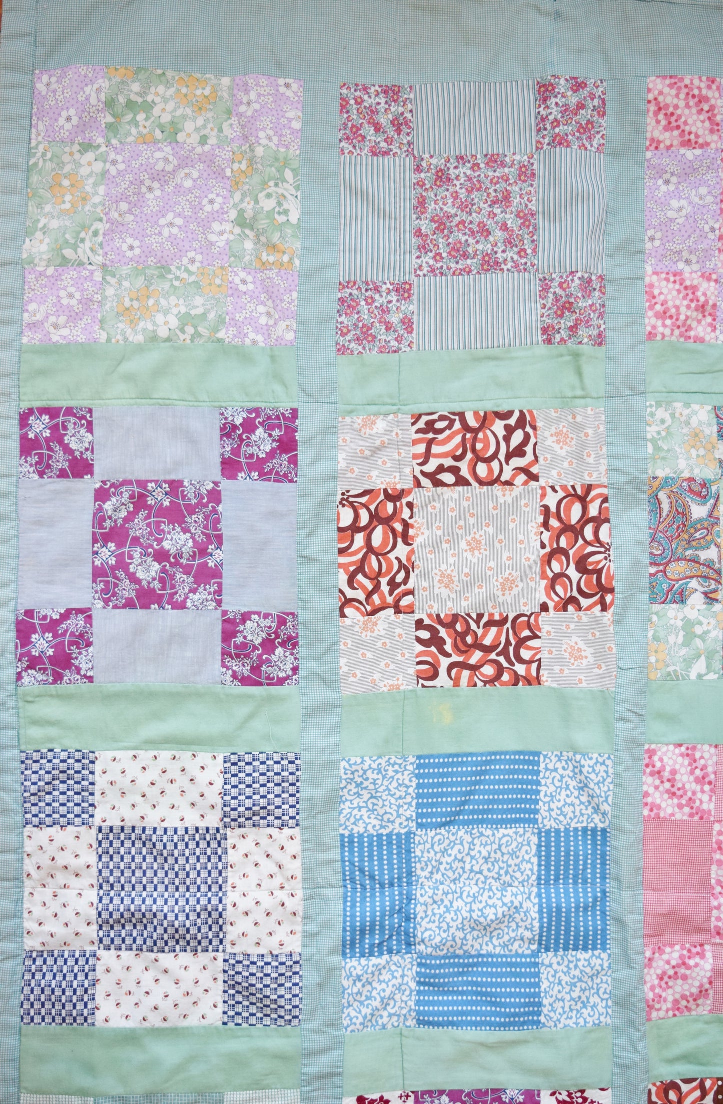 Vintage Mixed Print Quilt / Coverlet