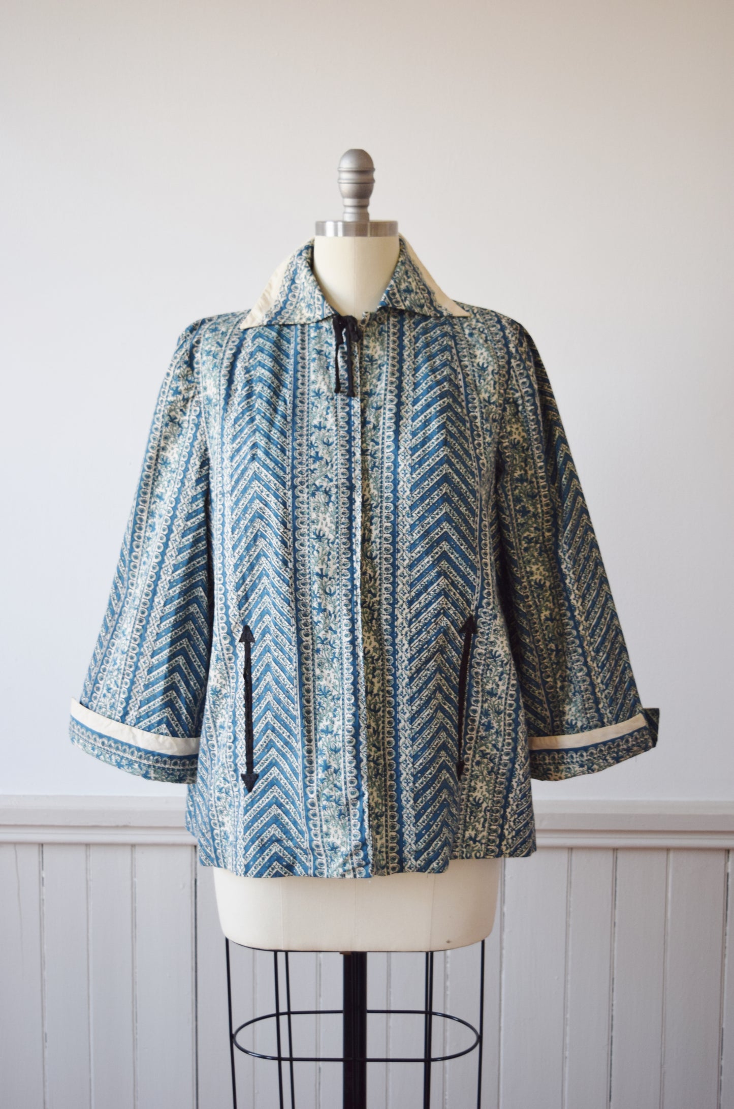 1940s Block Print Smock Jacket | M/L