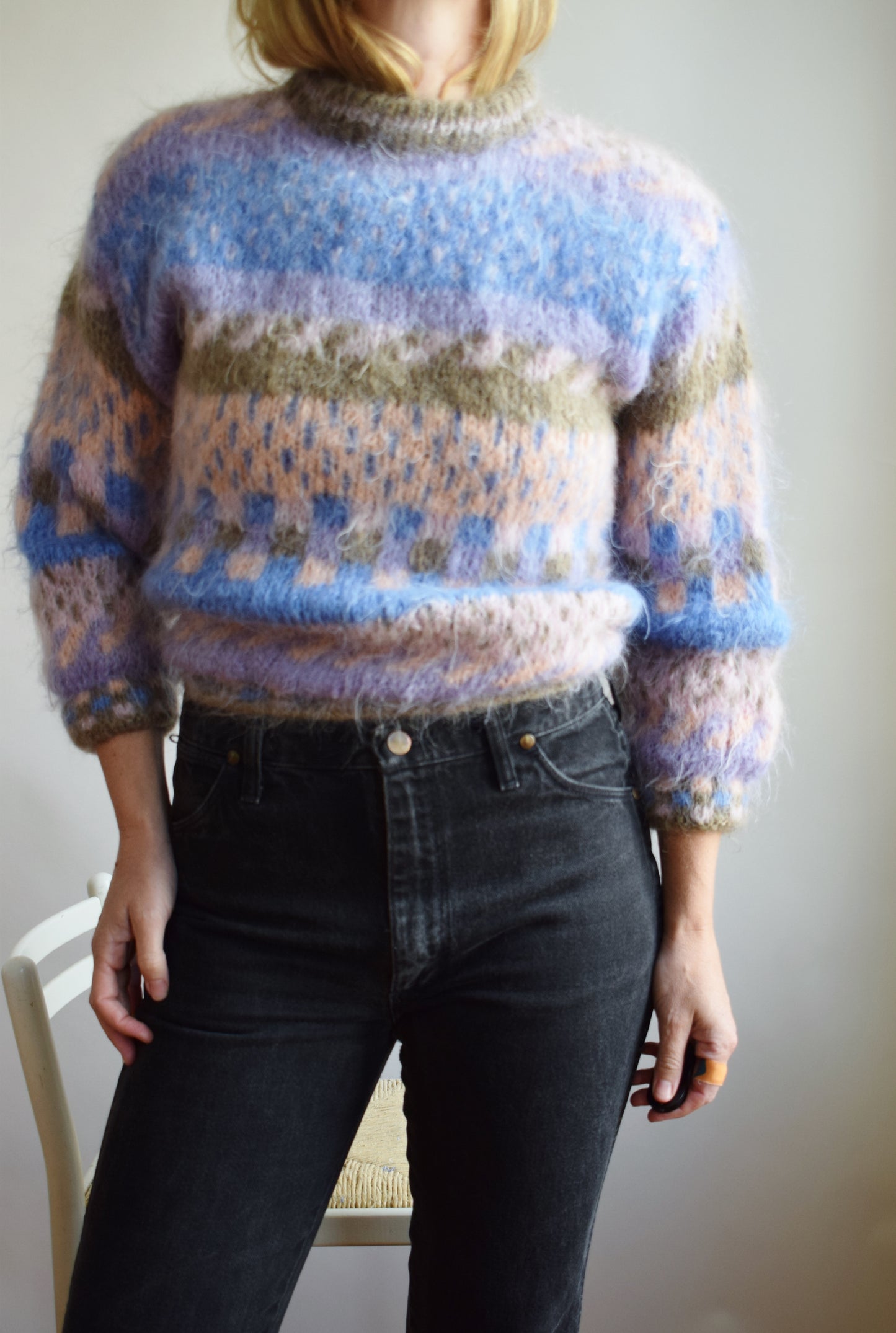 Vintage Handknit Mohair Sweater | S