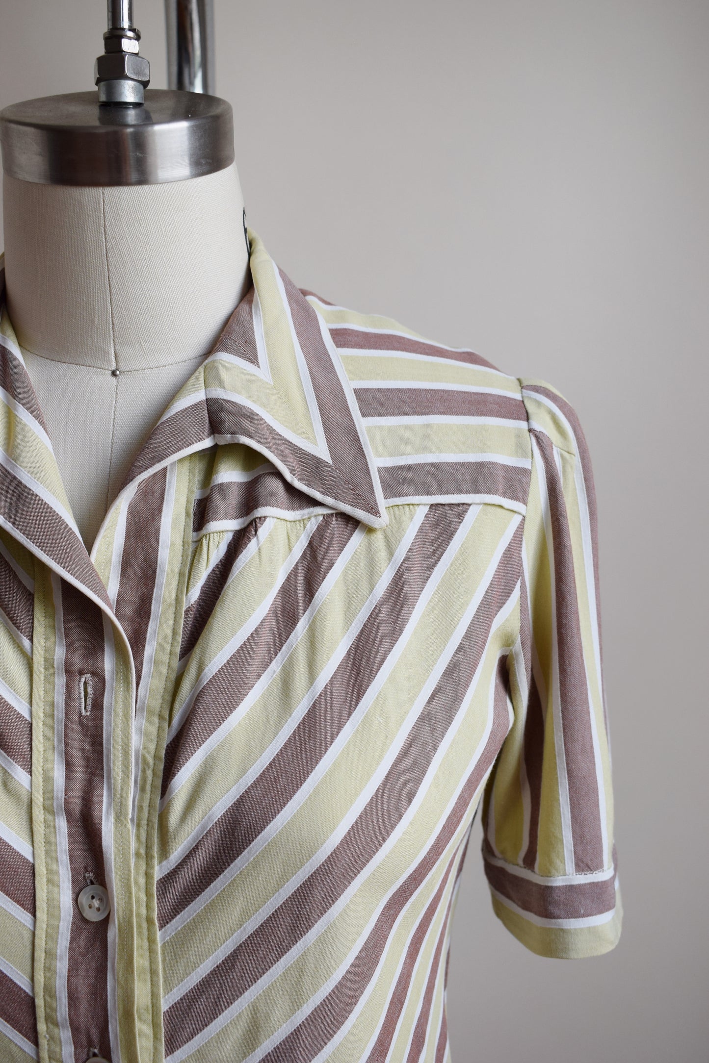 1940s Chevron Stripe Blouse | XS/S
