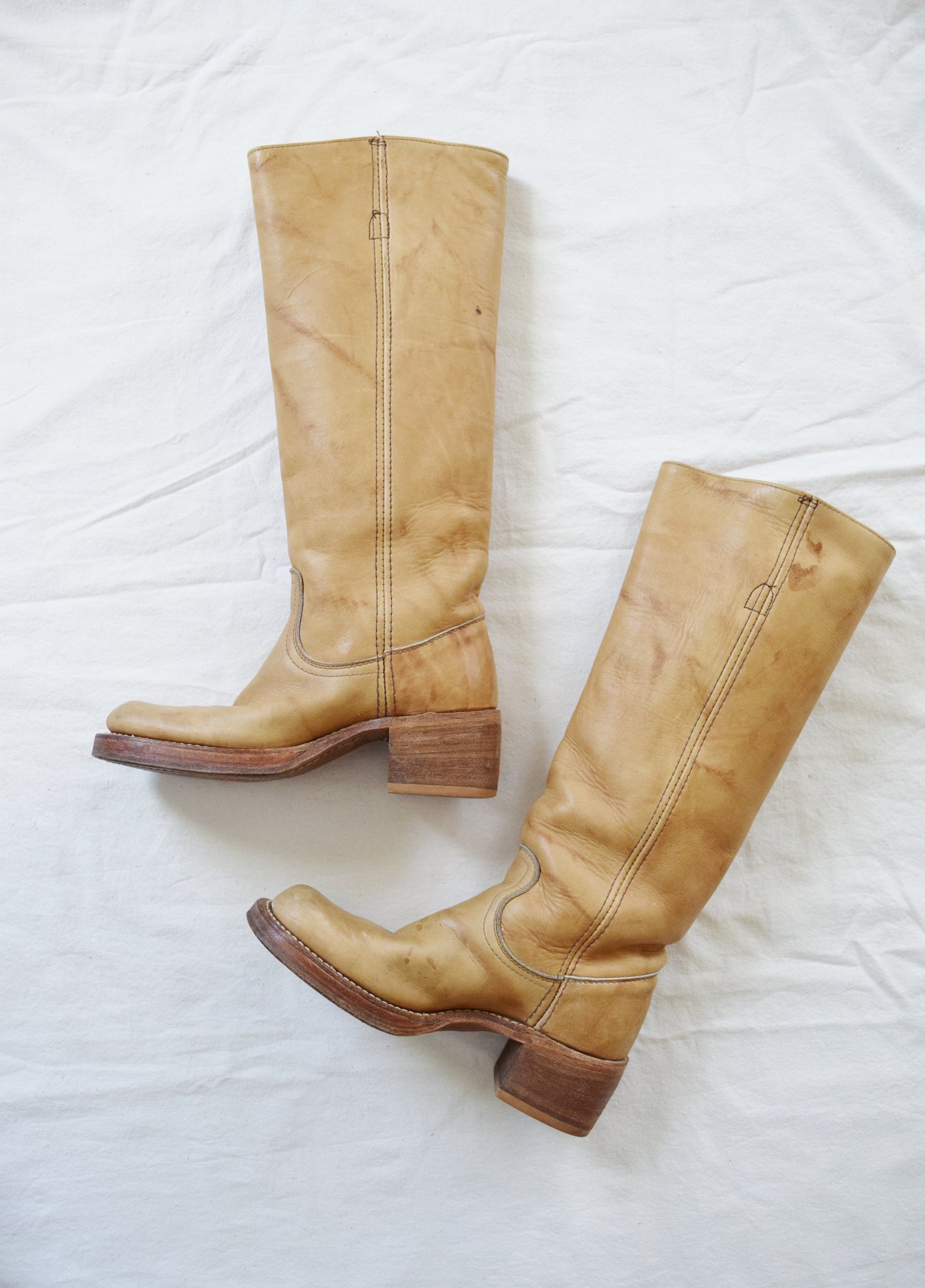 1970s Frye Campus Boots | Vintage Frye Boots | Banana Tan Frye Boots | Women's US Size 5