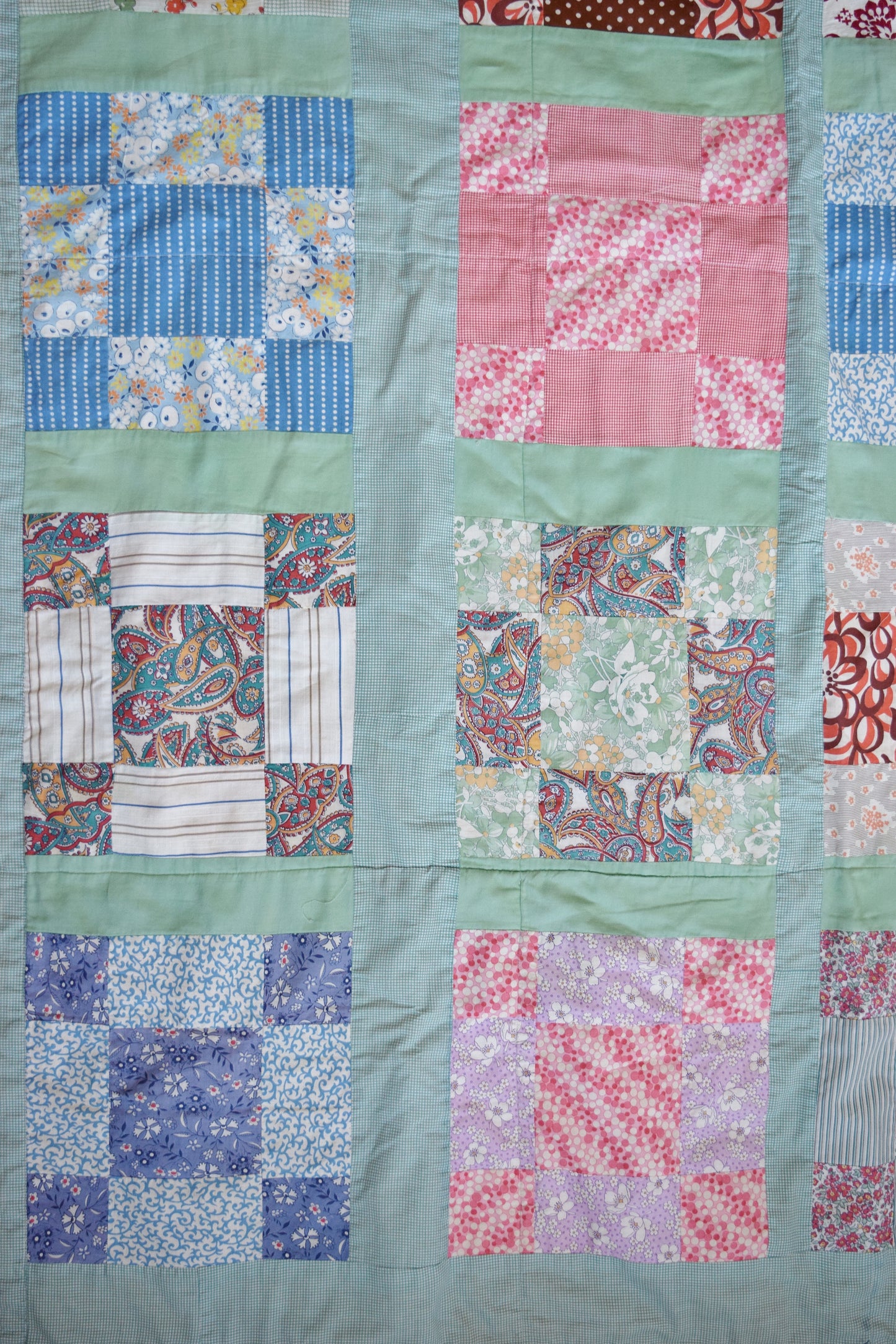 Vintage Mixed Print Quilt / Coverlet