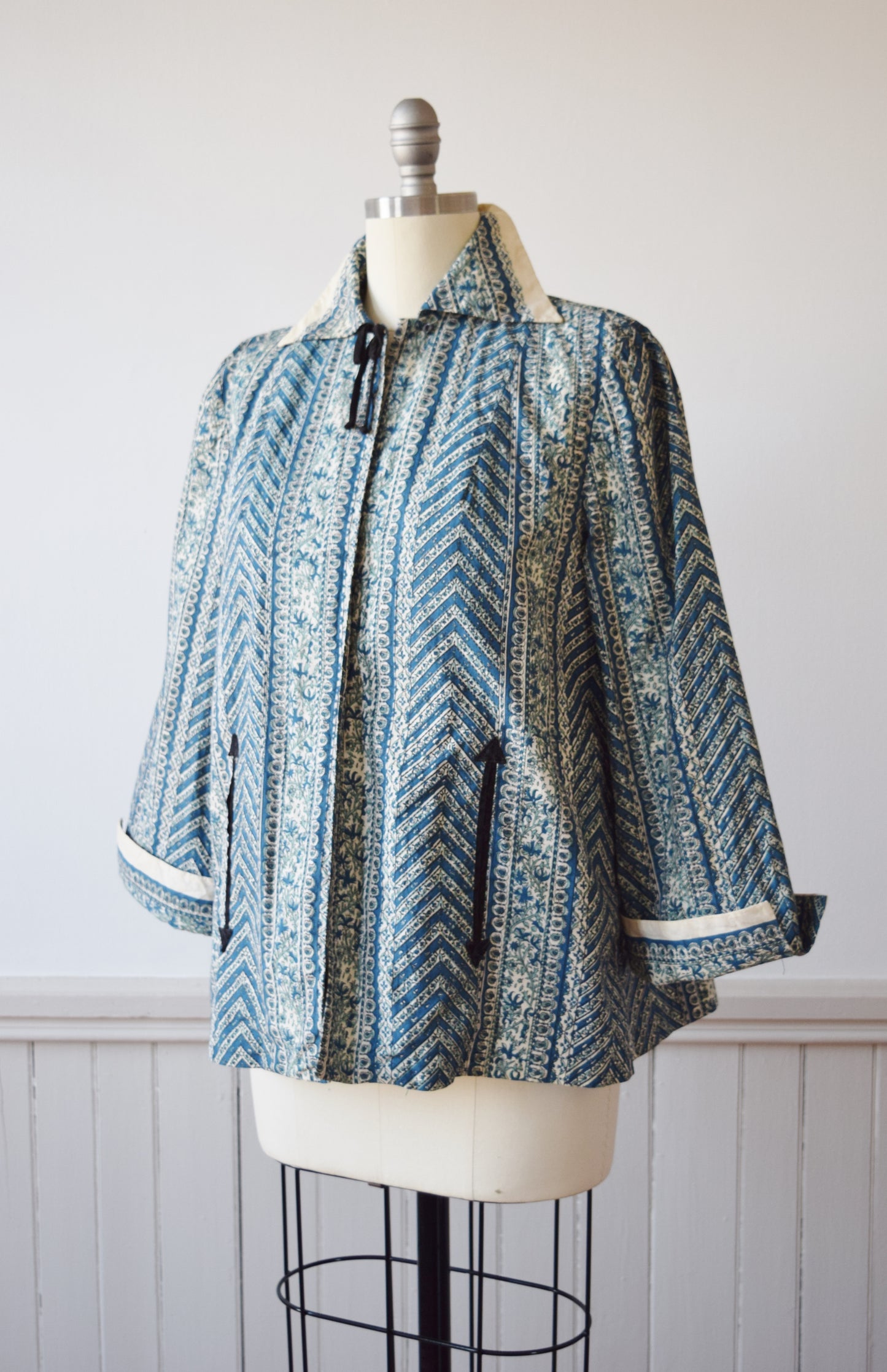 1940s Block Print Smock Jacket | M/L