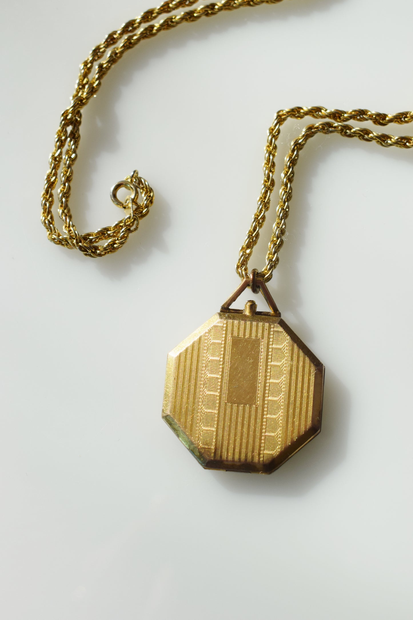 Large Antique Gold-fill Art Deco Locket | Octagon