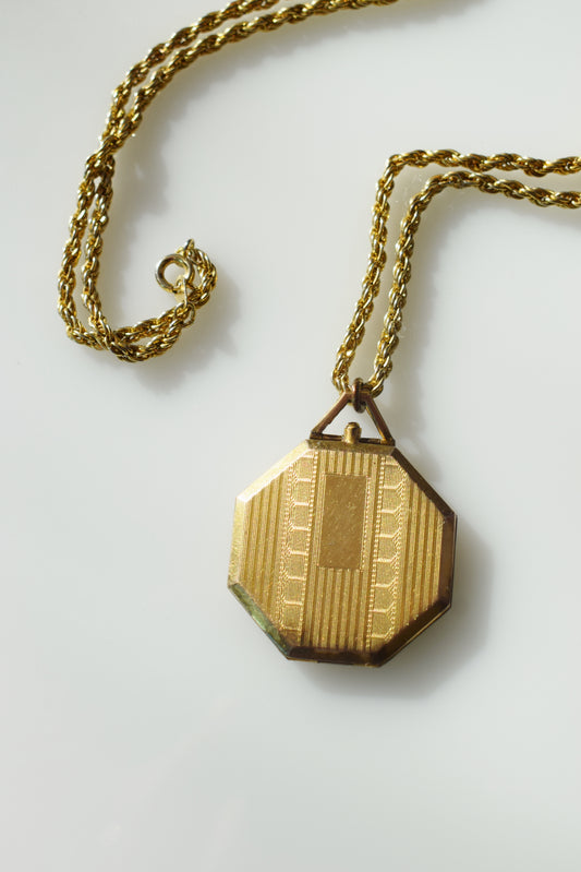 Large Antique Gold-fill Art Deco Locket | Octagon