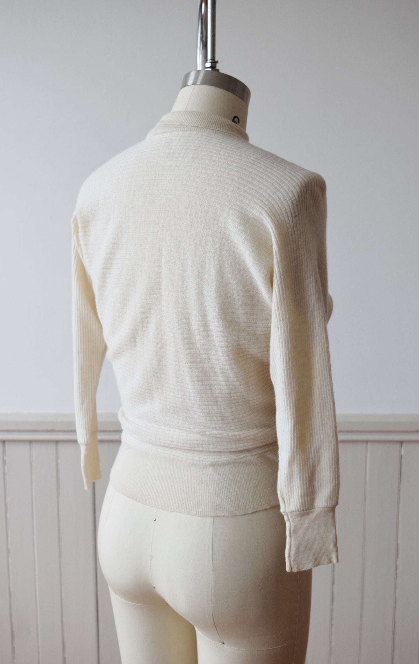 Fitted Ribbed Wool Mockneck Top | S