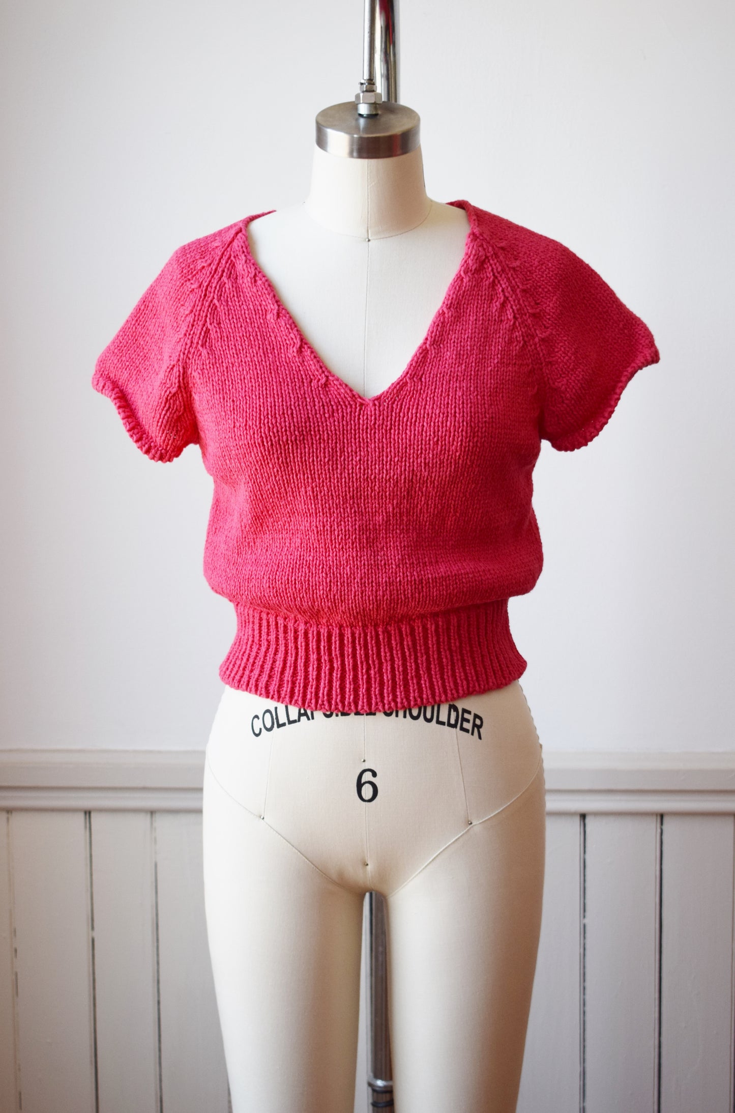 Vintage Watermelon Pink Knit Top | S