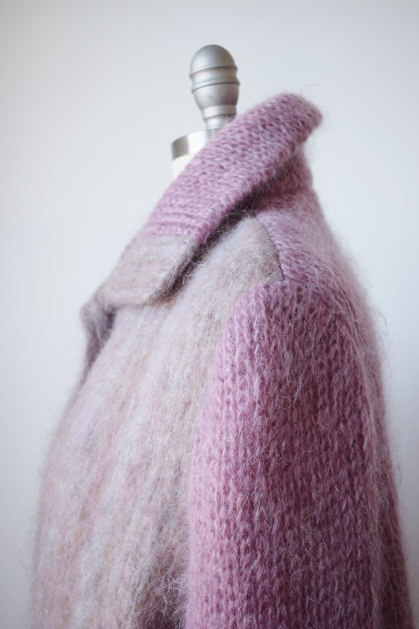 Lavender Mohair Irish Knit Jacket | M