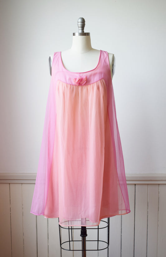 1960s Vanity Fair Nylon Nightie Dress | M