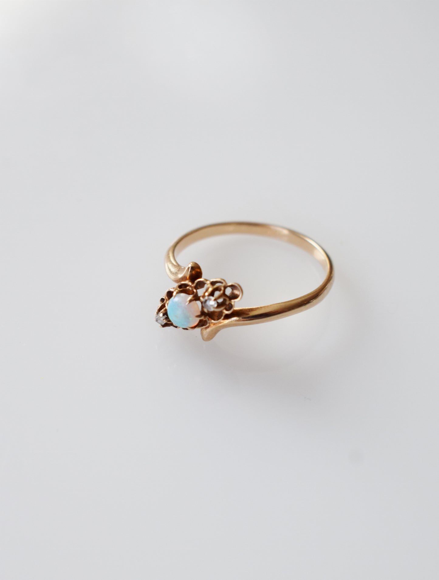 Antique 12kt Gold Opal and Diamond Ring by Allsopp Bros.