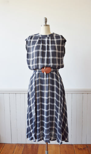 Early 1980s Gingham Porch Dress | S/M