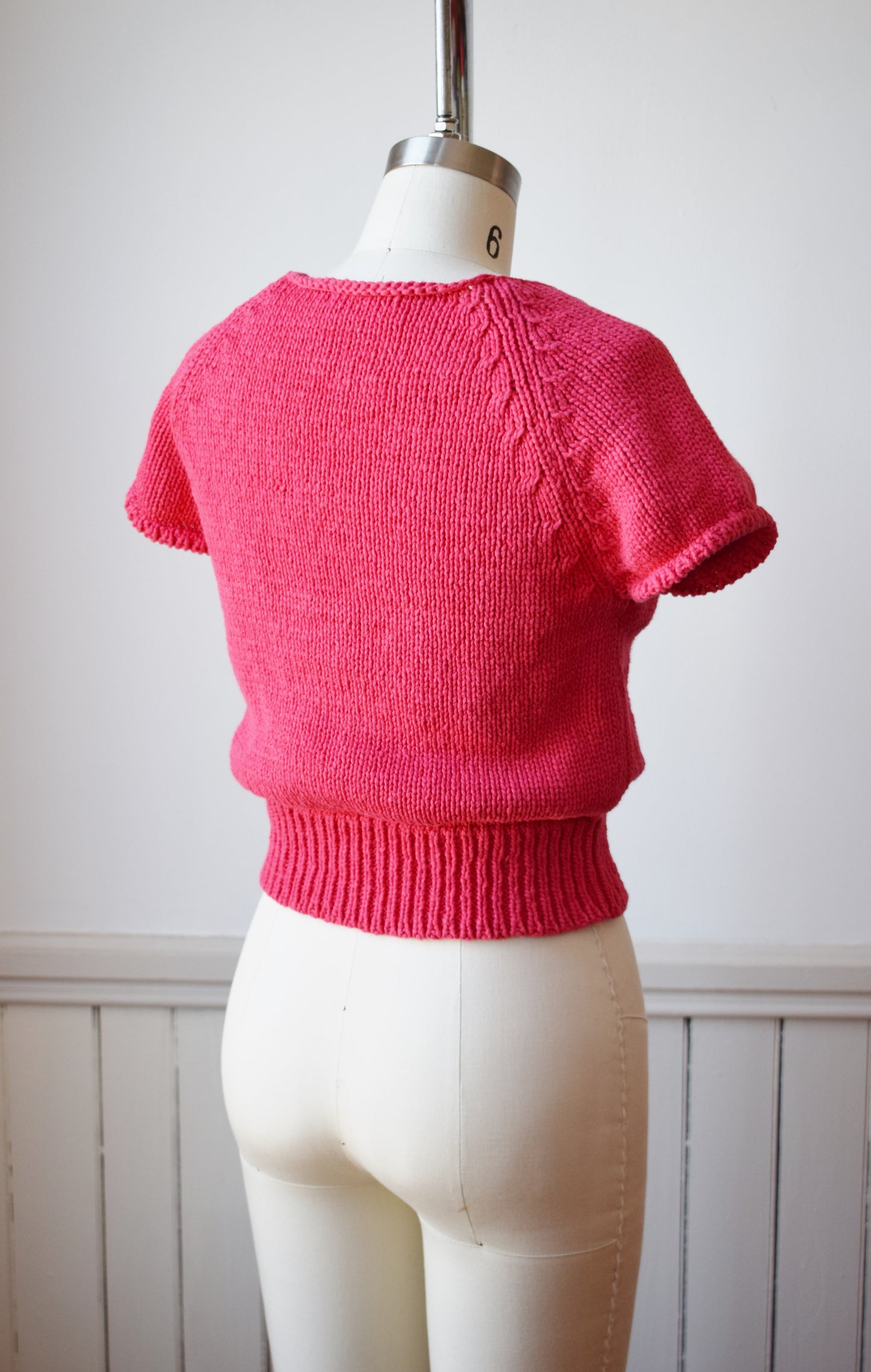 Vintage Watermelon Pink Knit Top | S