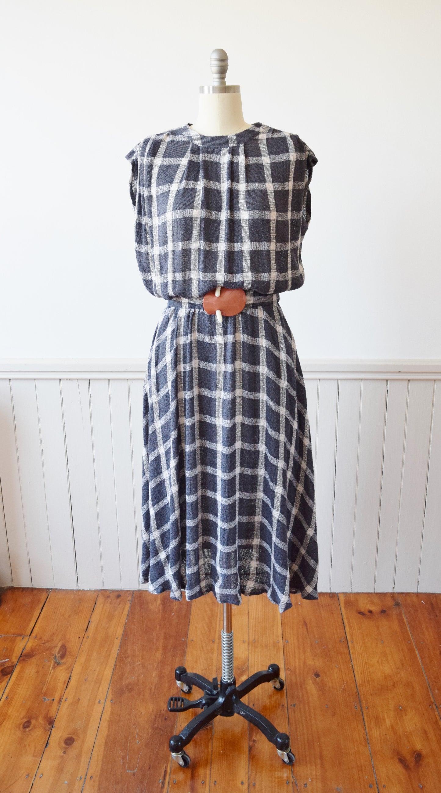Early 1980s Gingham Porch Dress | S/M