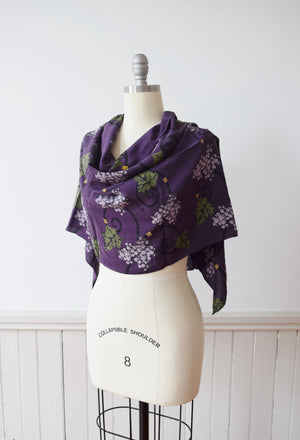 Vintage Grape Trellis Silk Scarf